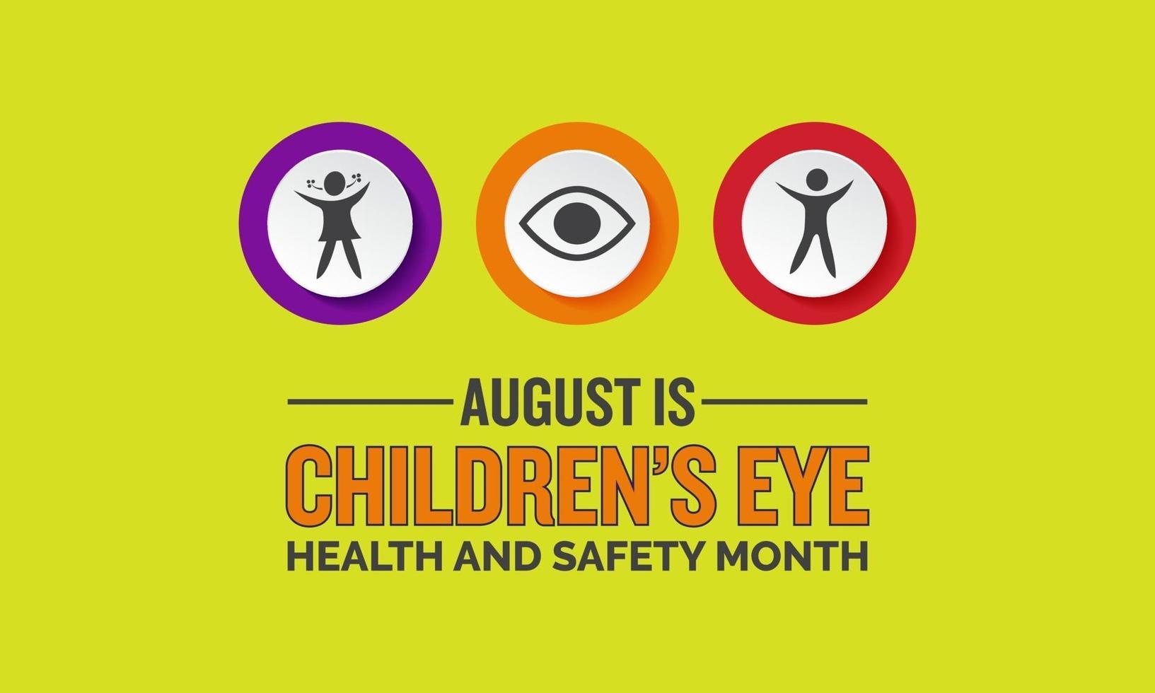banner del mes de la salud y la seguridad ocular de los niños vector