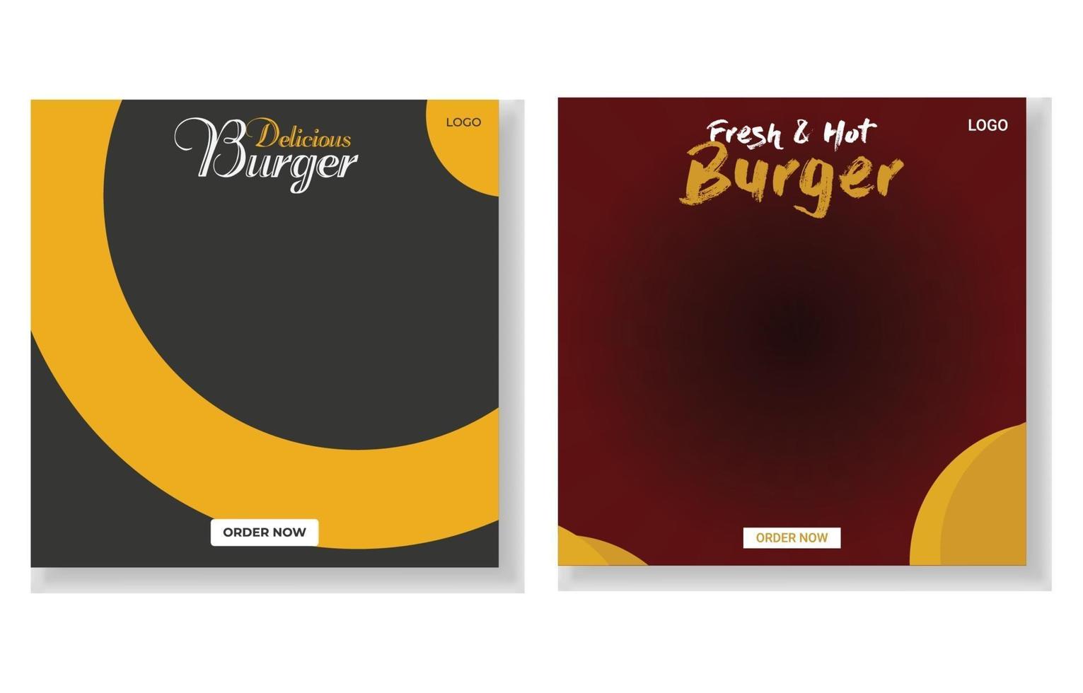Delicious food social media banner. vector