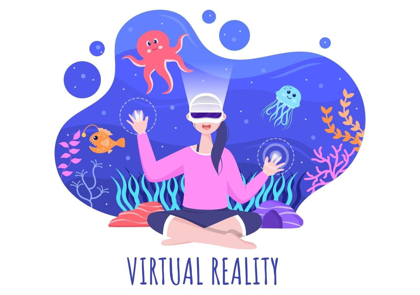VR Glasses Game Virtual Reality Vector Illustration