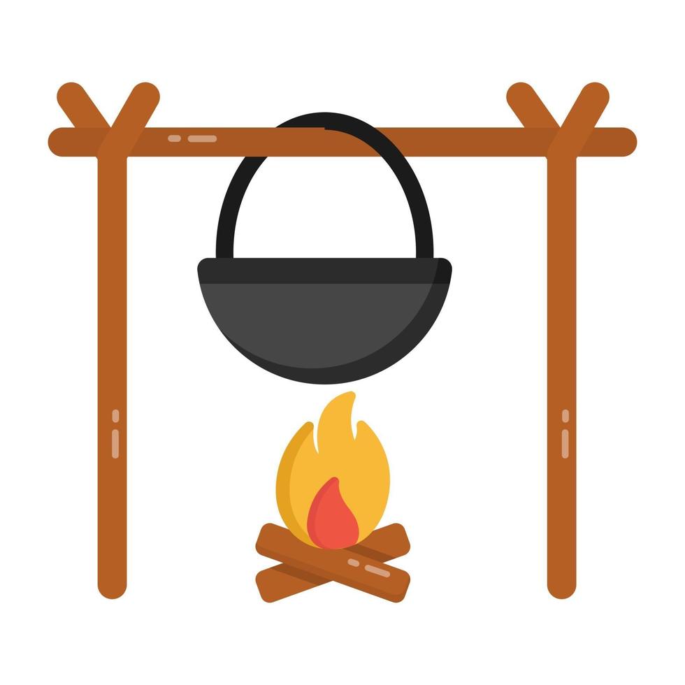 Outdoor campfire  Cooking vector