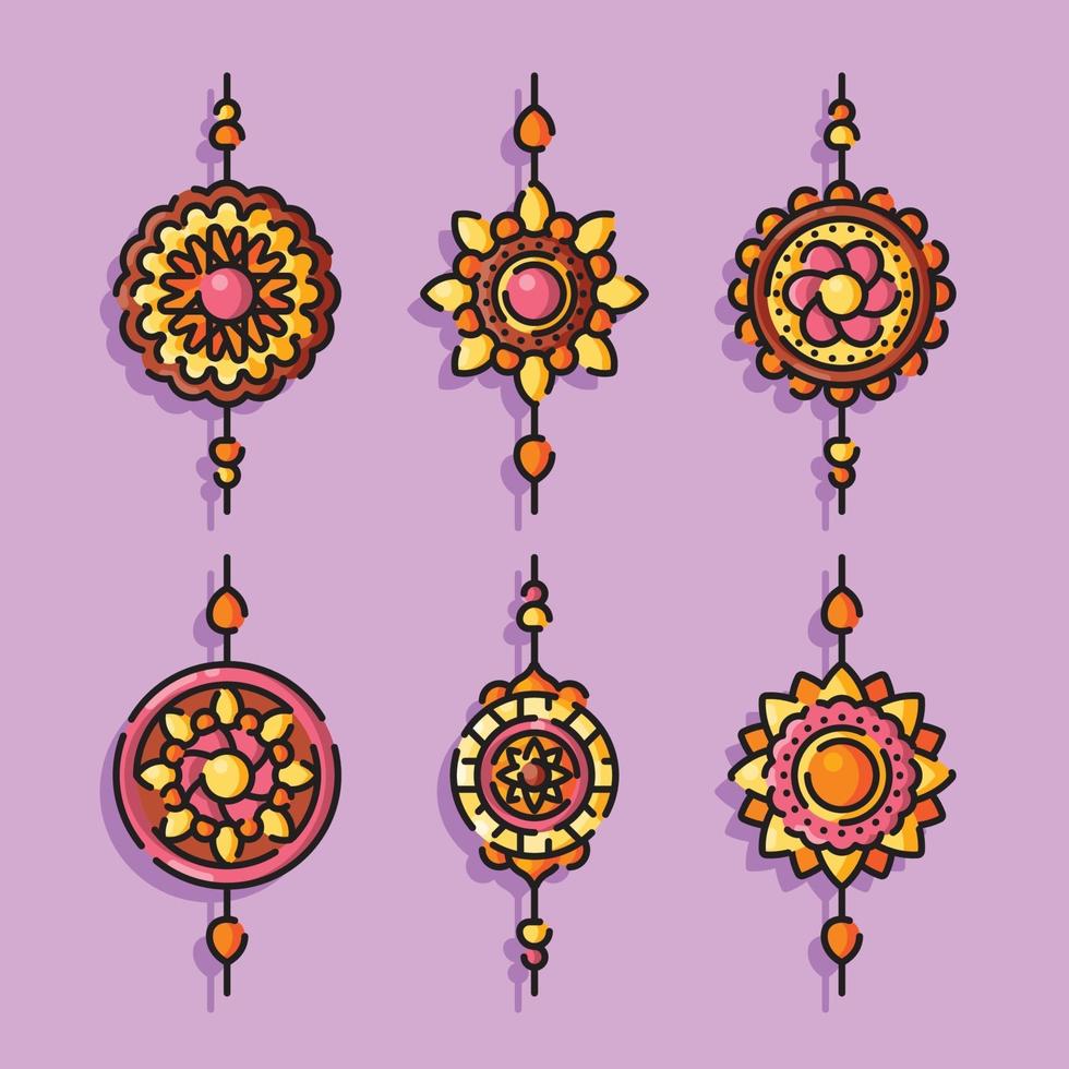 conjunto de elementos rakhi vector