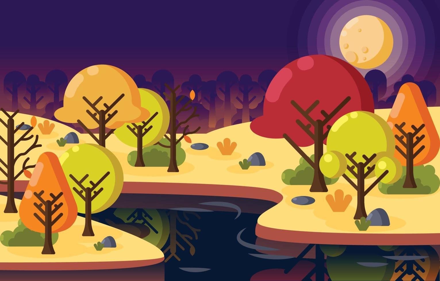 Autumn Midnight Background vector