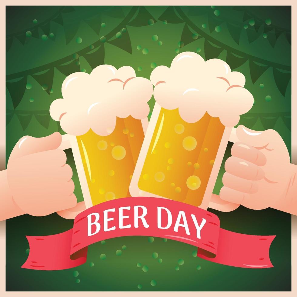 International Beer Day Celebration vector