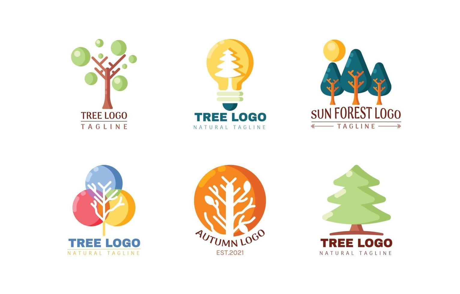 Set of Tree Logos vector