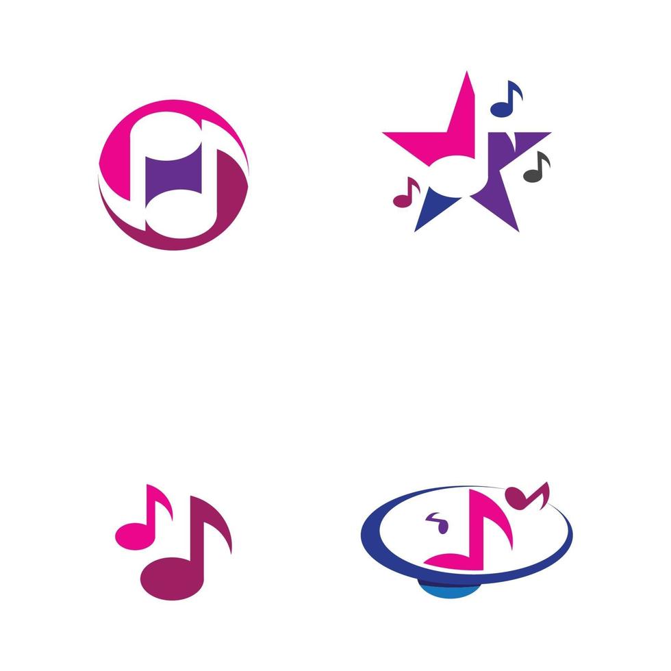 Diseño de ilustración de vector de icono de nota musical