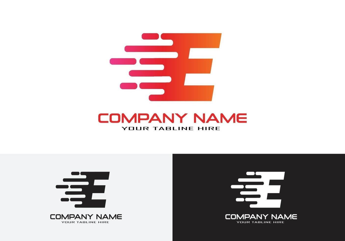letter e speed fast logo concept vector
