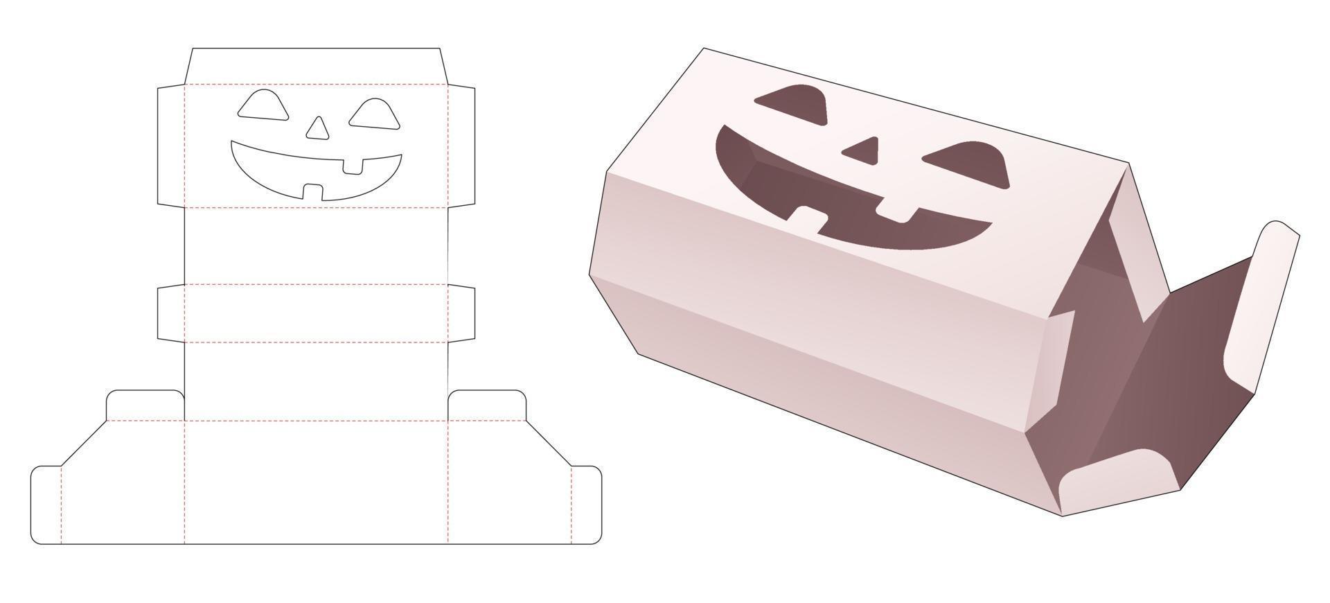 Halloween packaging box die cut template vector