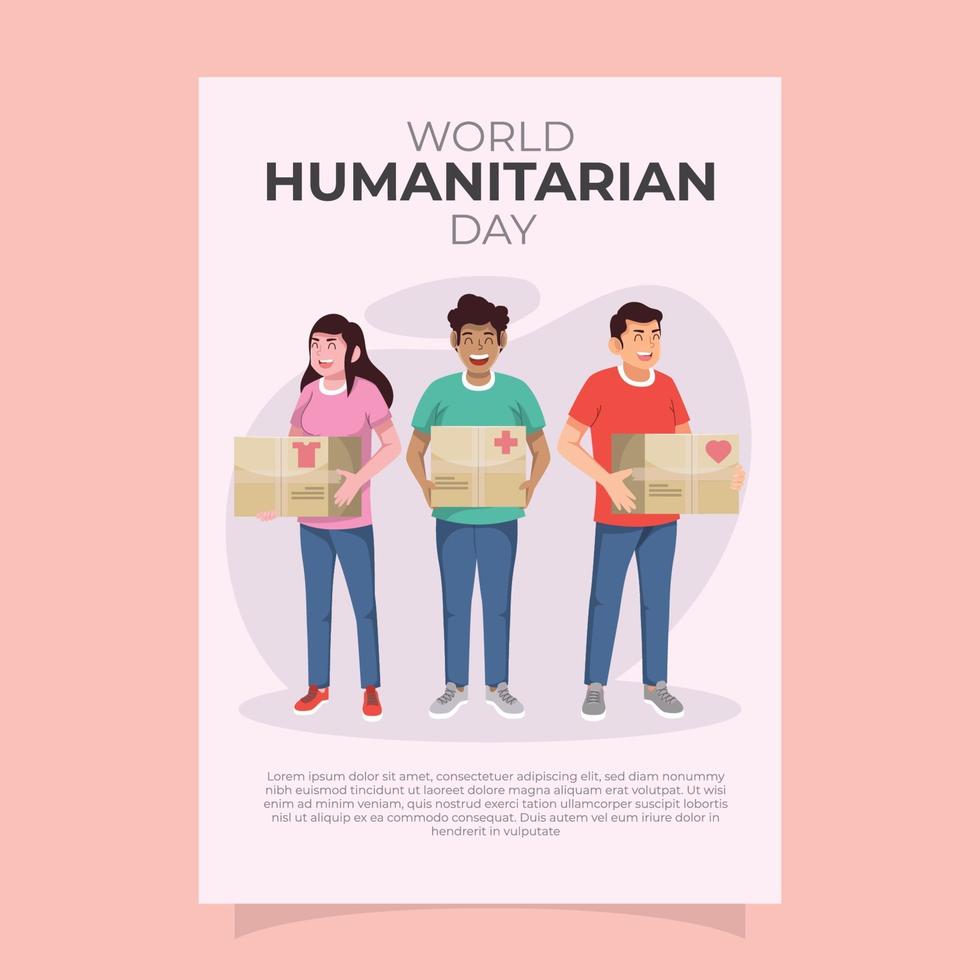 caridad de la gente del día humanitario vector