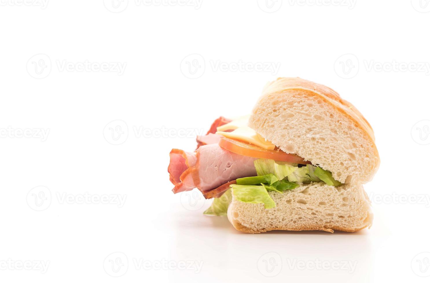 Ham and salad submarine sandwich photo