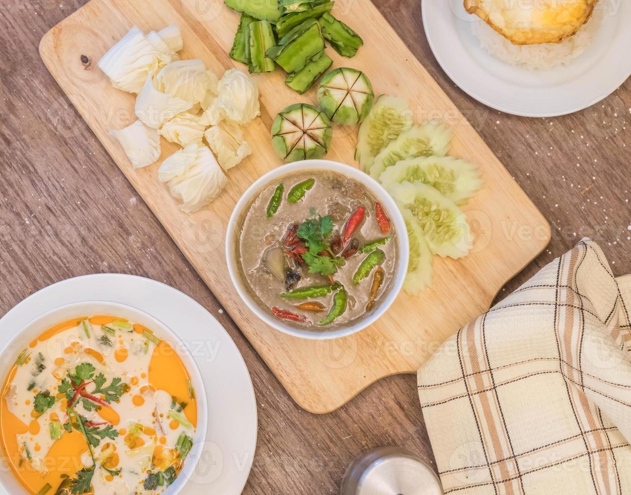 Crab in coconut soup or Crab stew photo