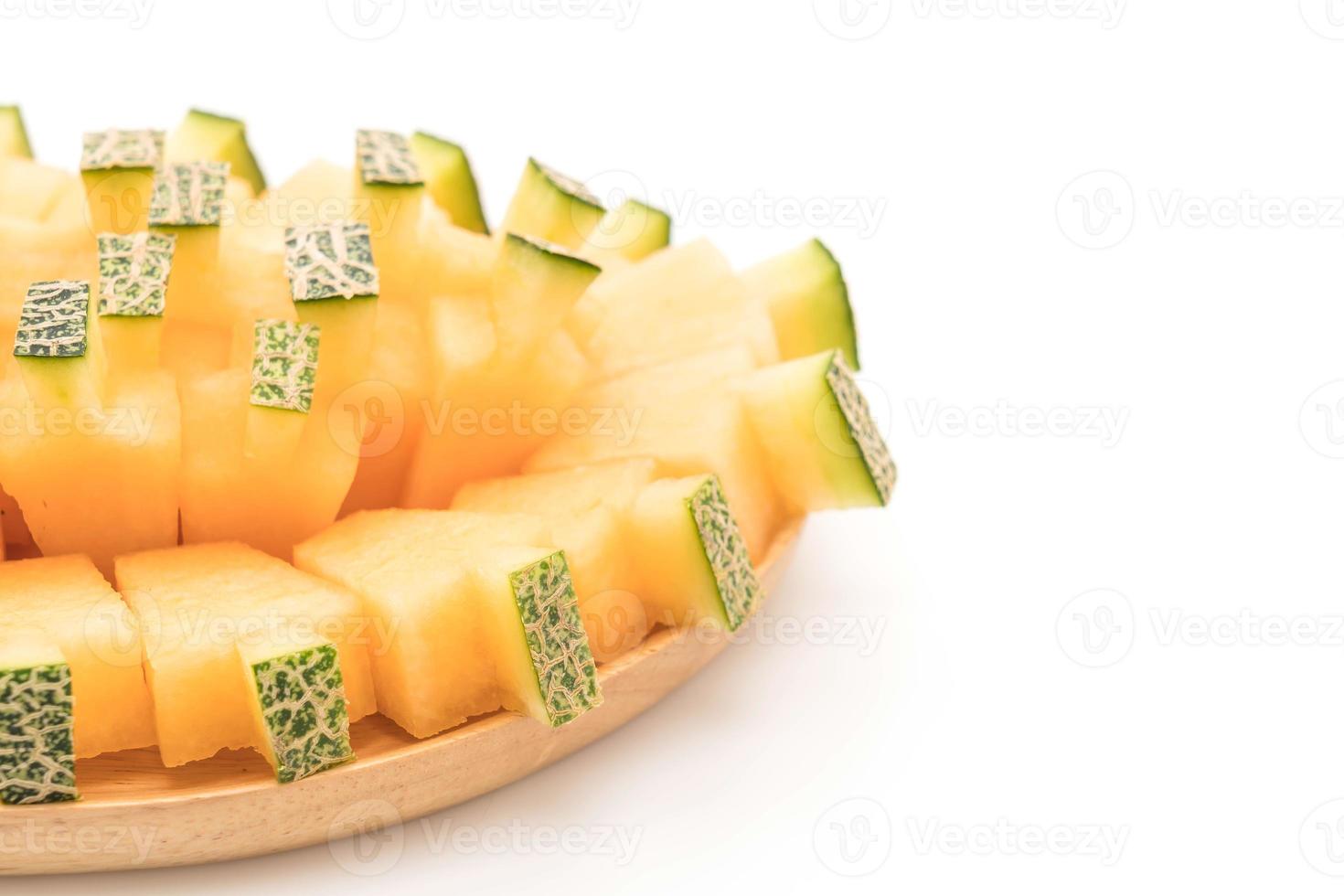 Cantaloupe melon on white background photo