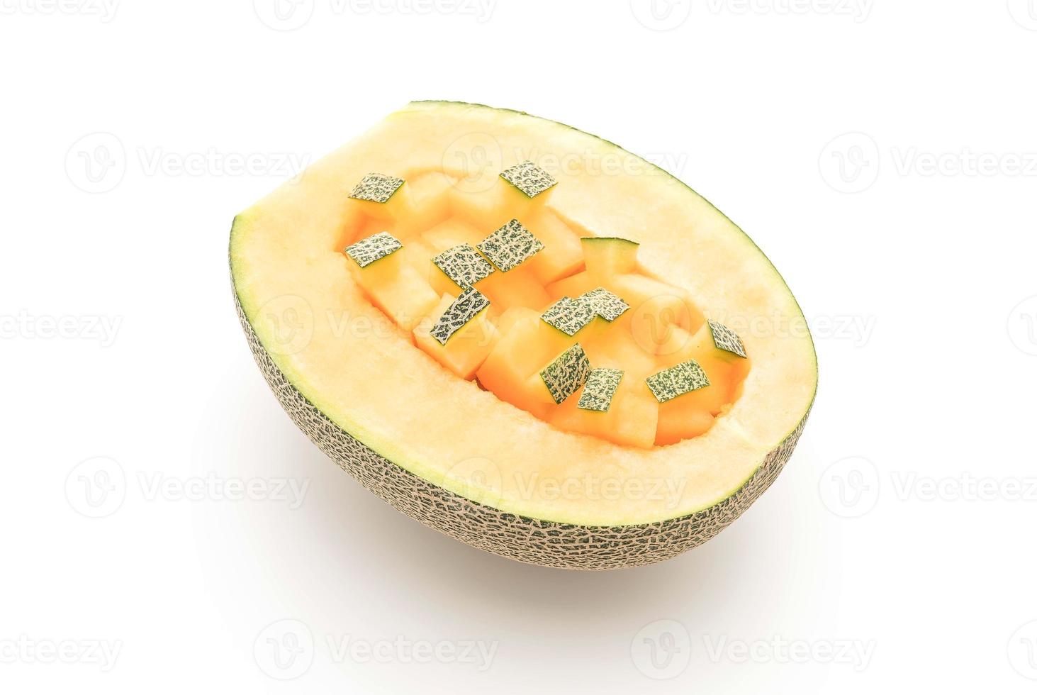 Cantaloupe melon on white background photo