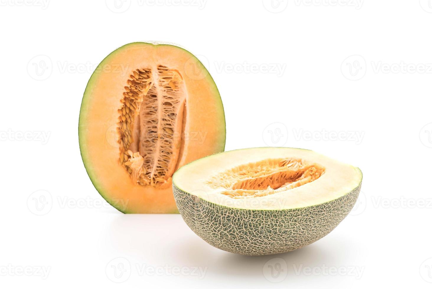 Cantaloupe melon on white background photo