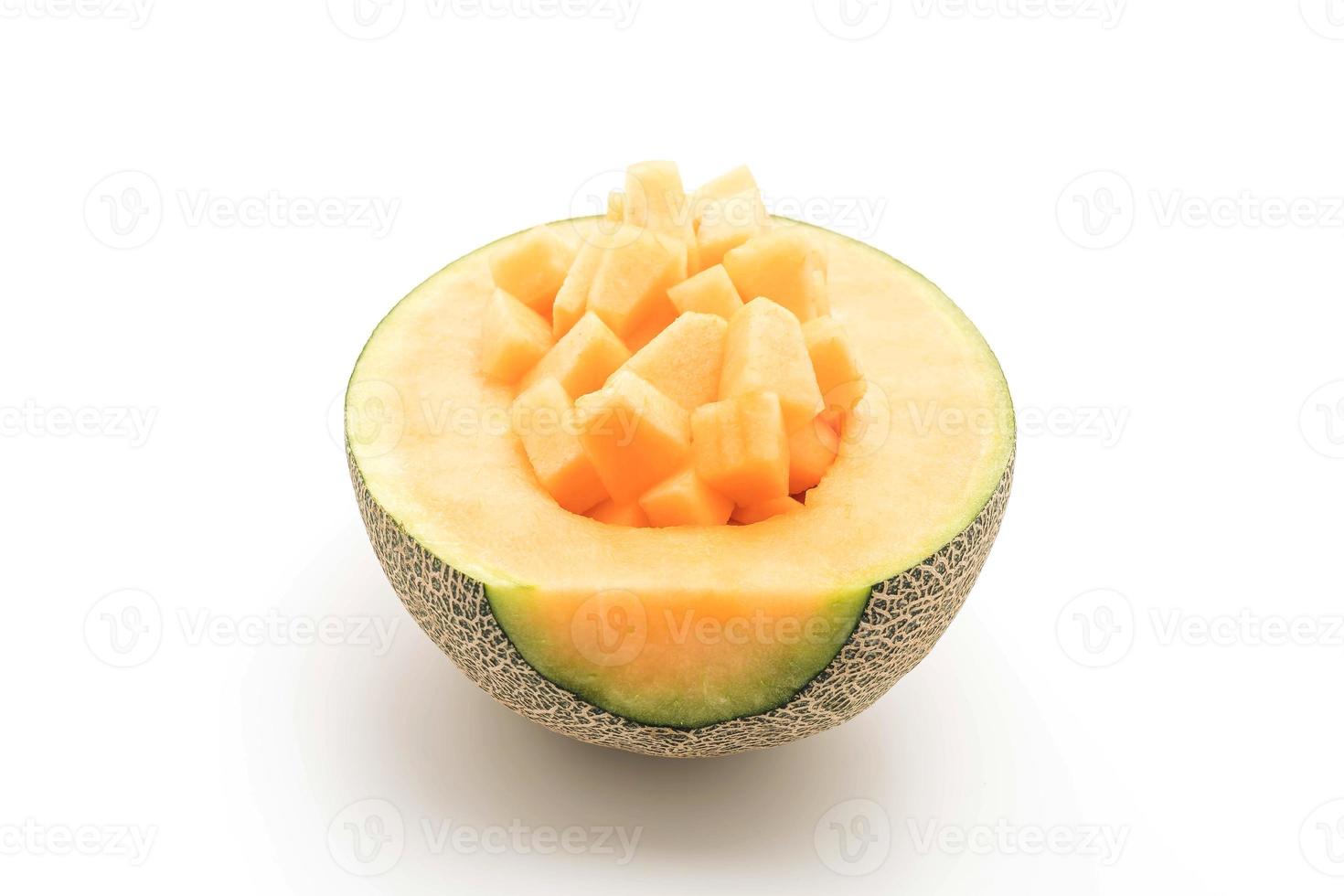 Cantaloupe melon on white background photo