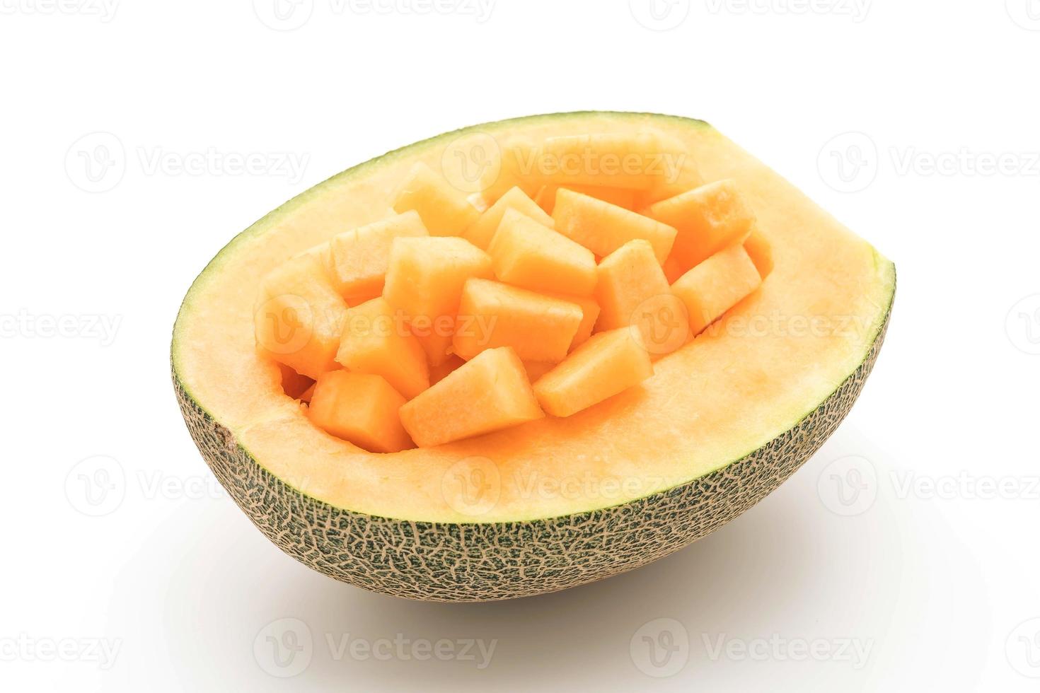 Cantaloupe melon on white background photo