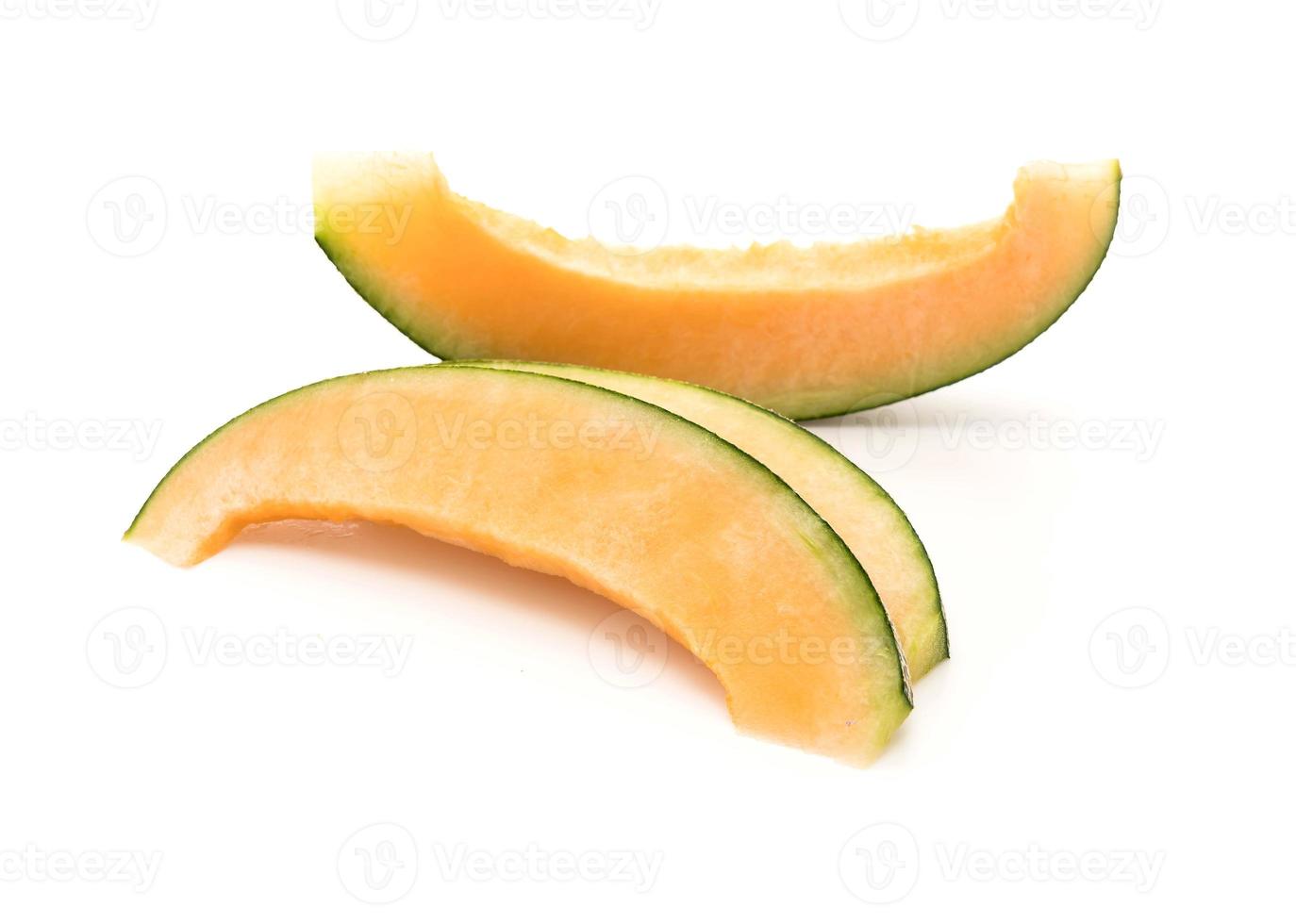 Cantaloupe melon on white background photo