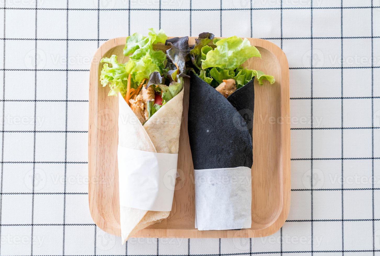 Wrap salad roll on the table photo