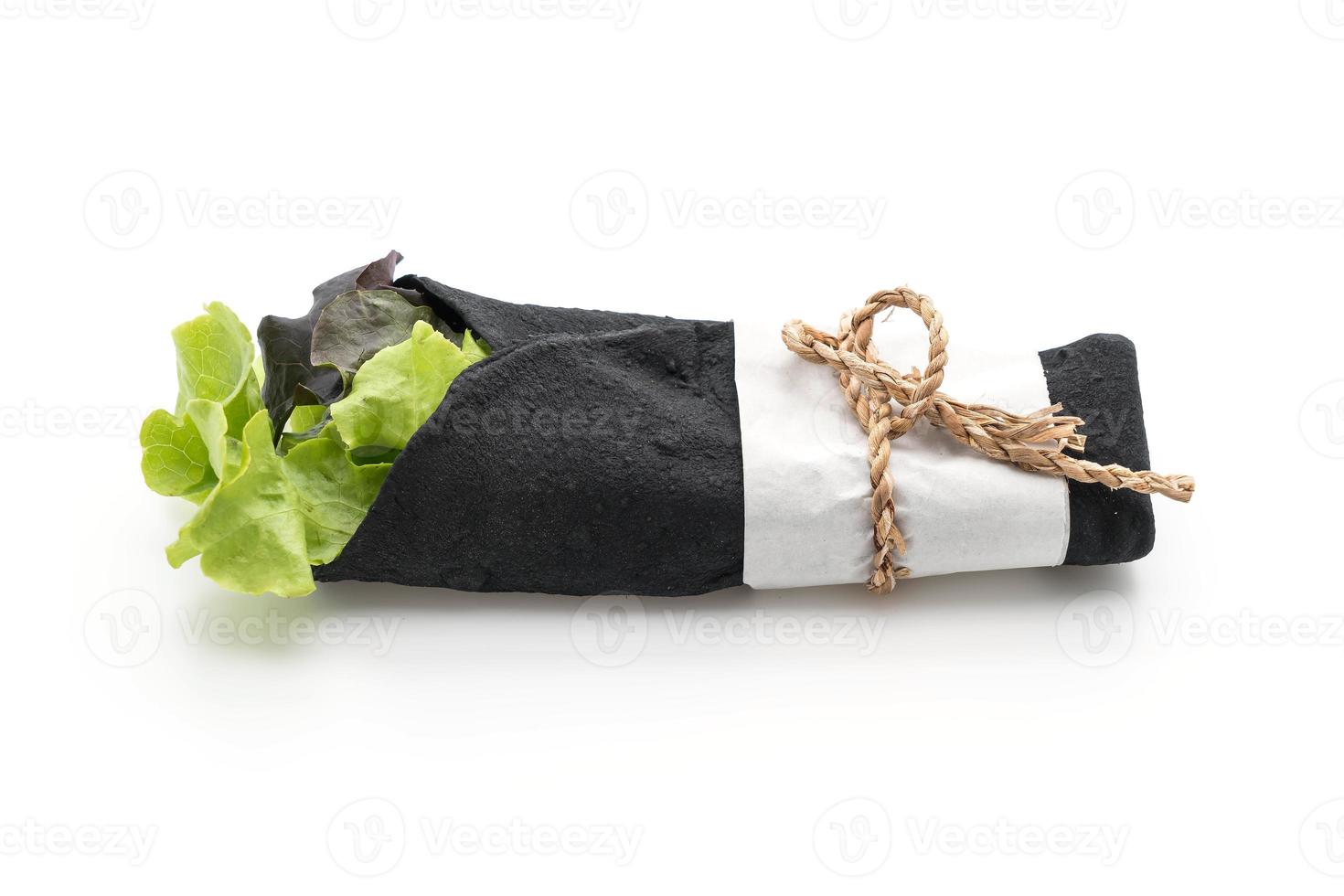 Wrap salad roll on white background photo