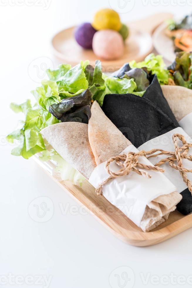 Wrap salad roll on the table photo