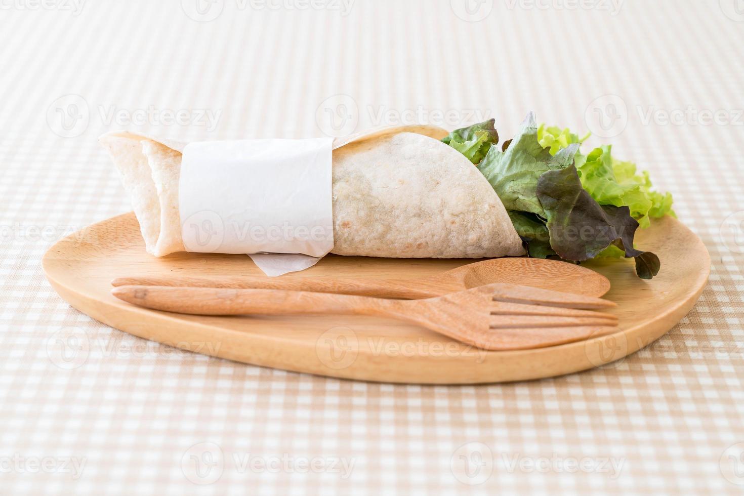 Wrap salad roll on the table photo