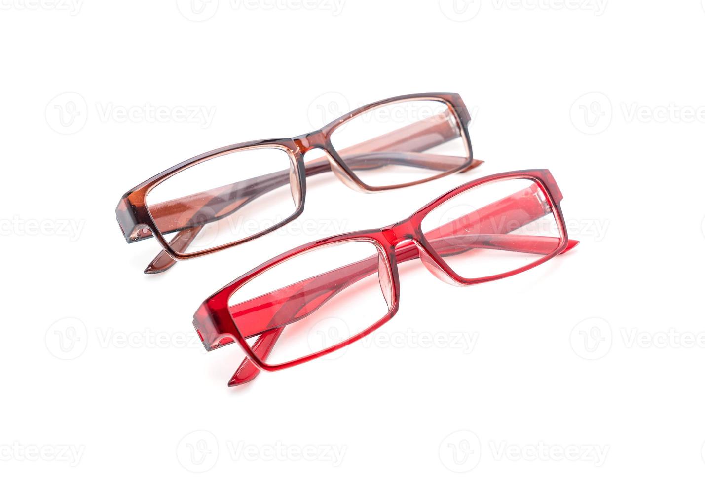 Eyeglasses, spectacles, or glasses on white background photo