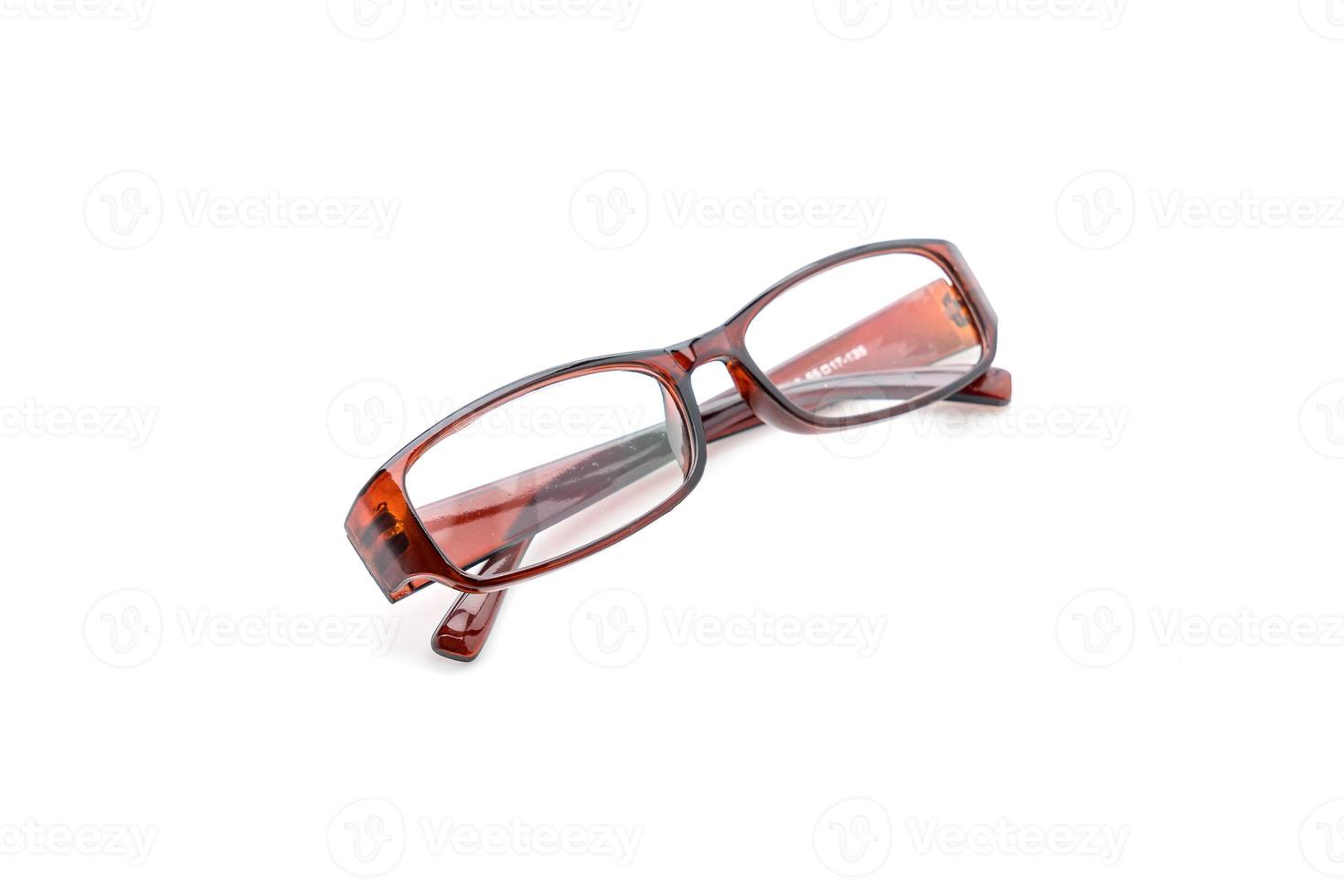 Eyeglasses, spectacles, or glasses on white background photo