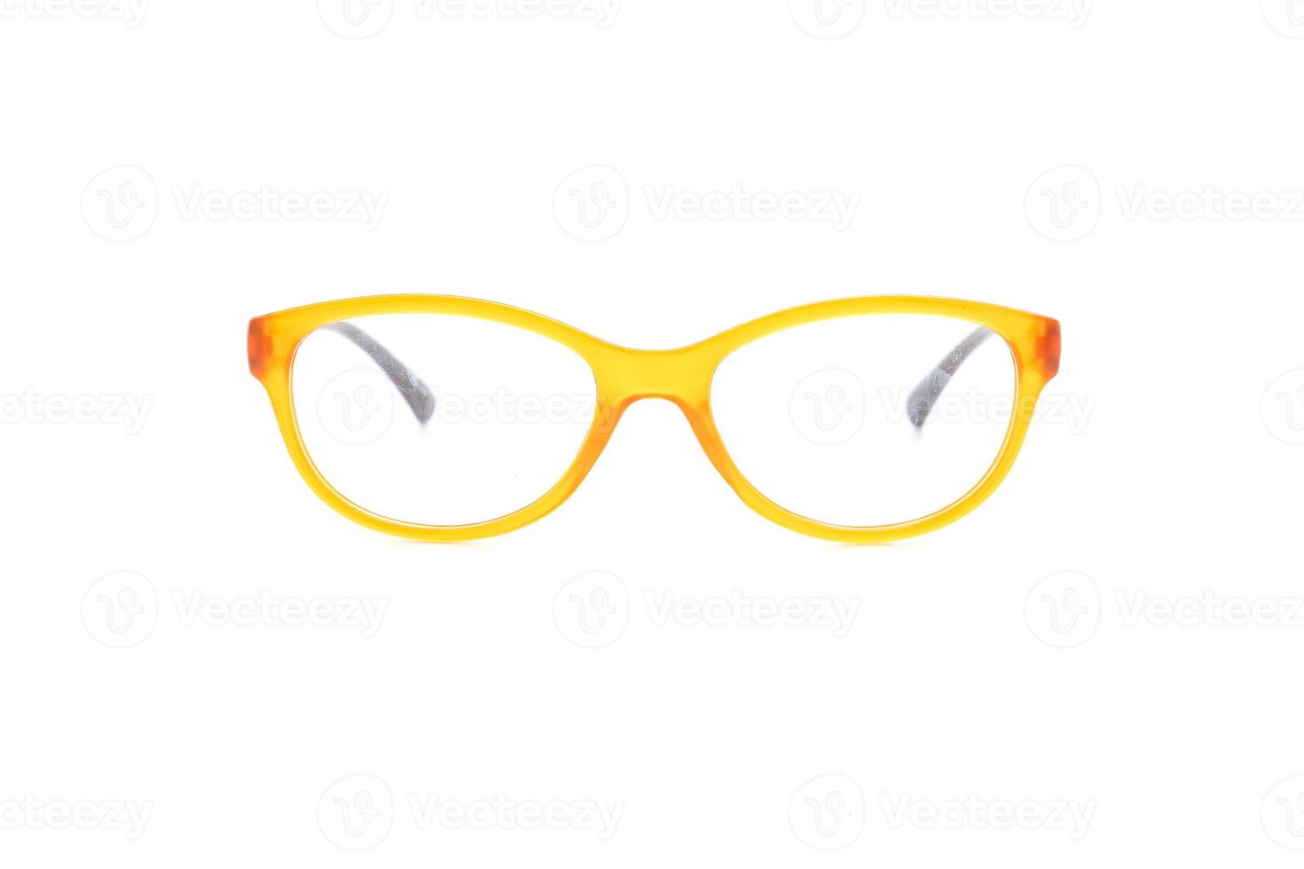 Eyeglasses, spectacles, or glasses on white background photo