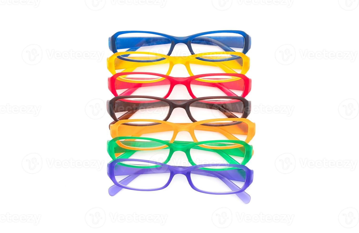 Eyeglasses, spectacles, or glasses on white background photo