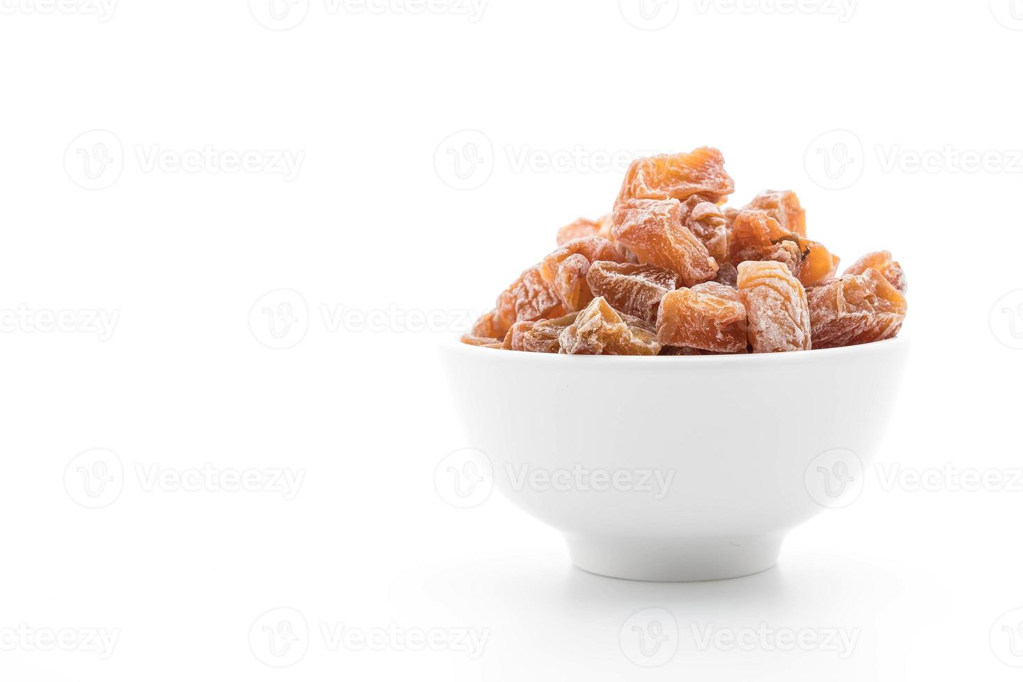 Dried plum on white background photo