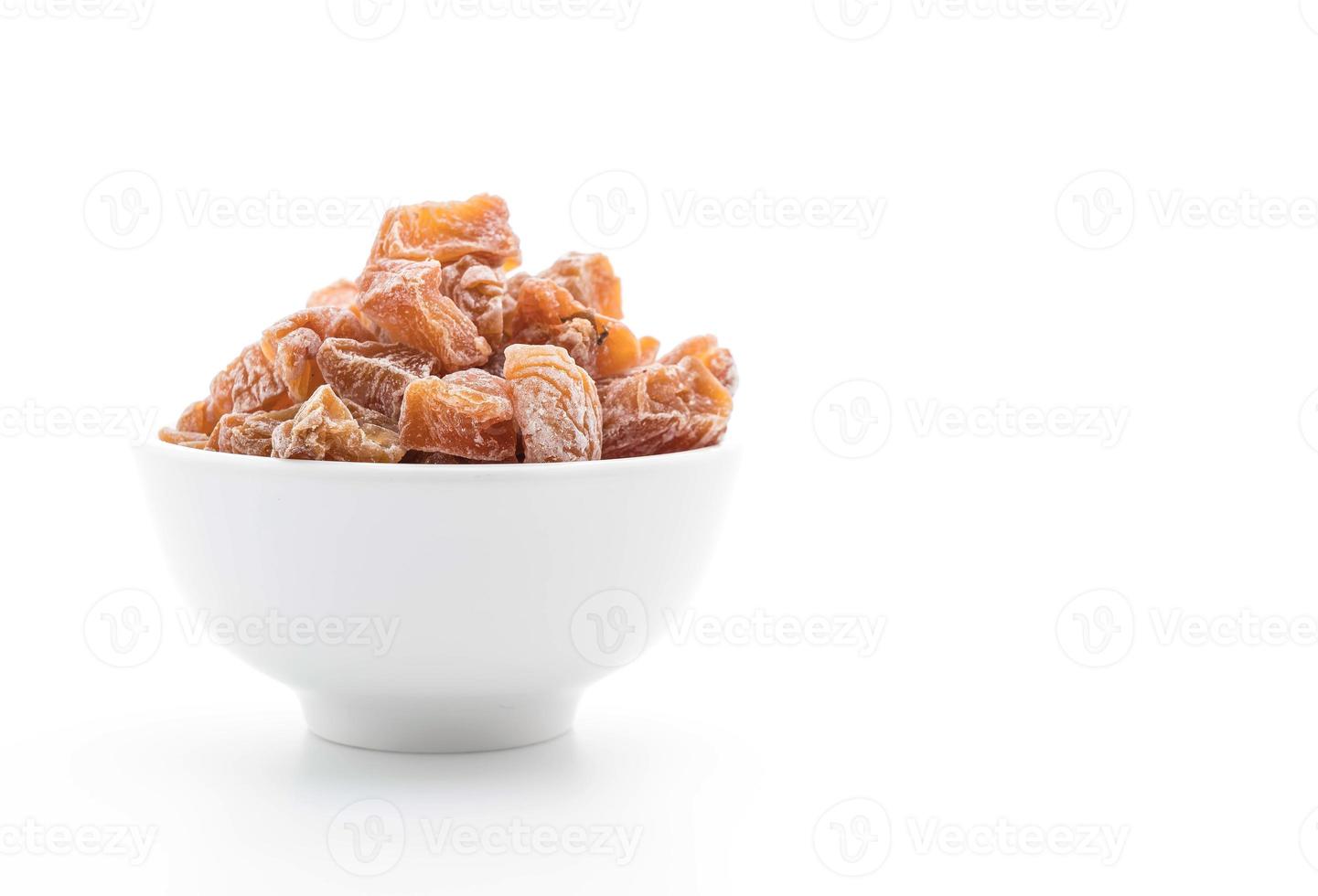 Dried plum on white background photo