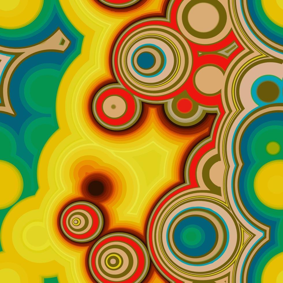 Abstract Retro Hippy Circles vector