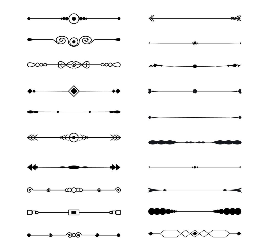 Seth selección de varios elementos de adornos de línea - vector
