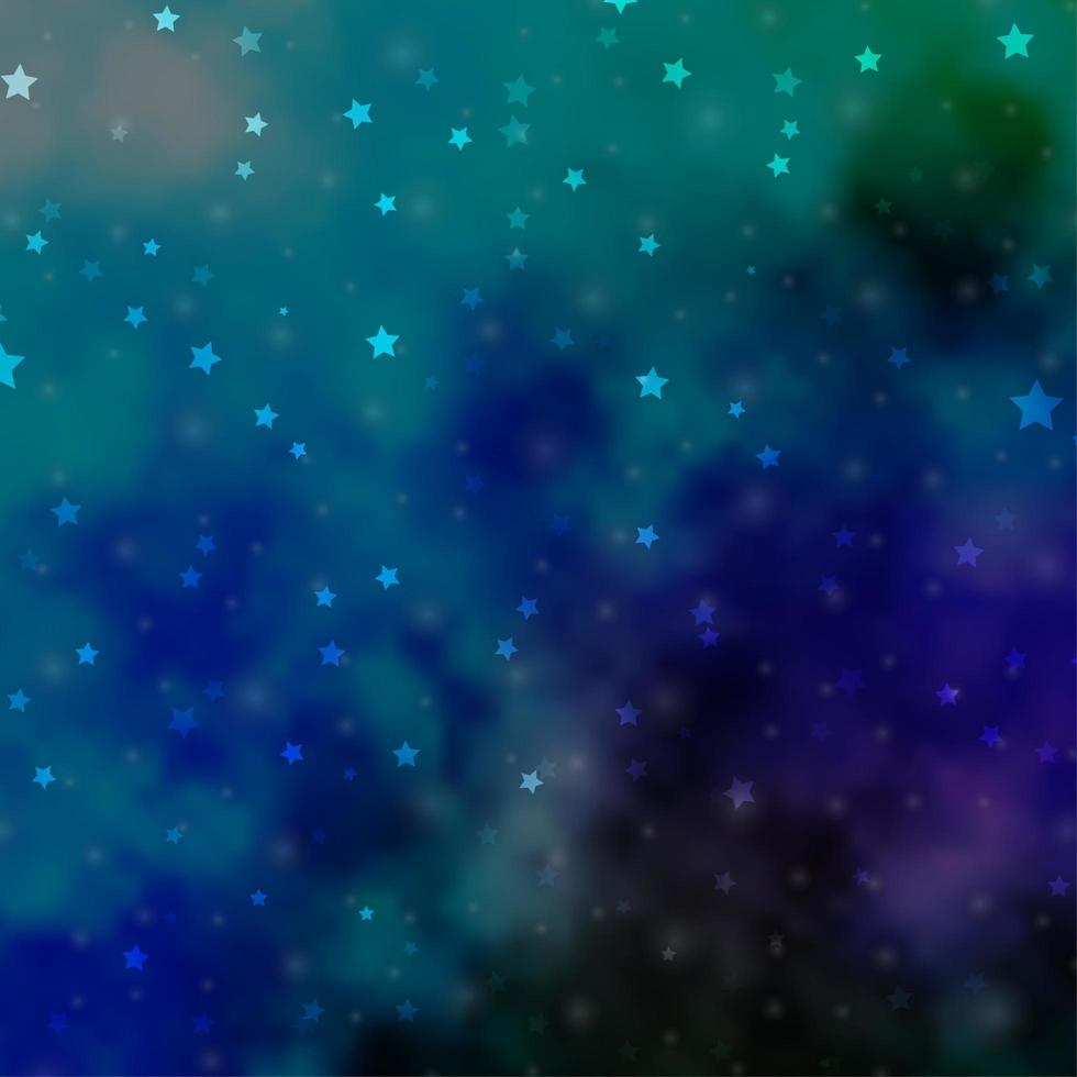 Light Blue, Green vector texture with beautiful stars.