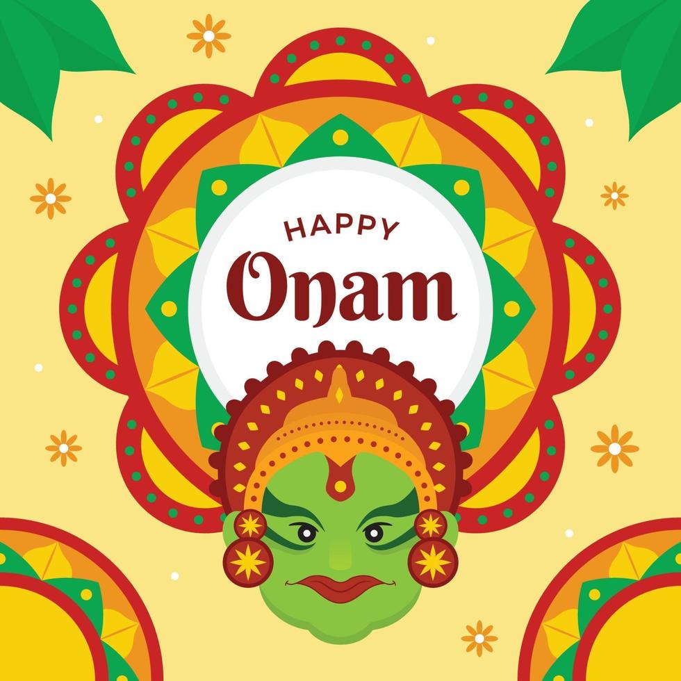 fondo plano feliz onam vector