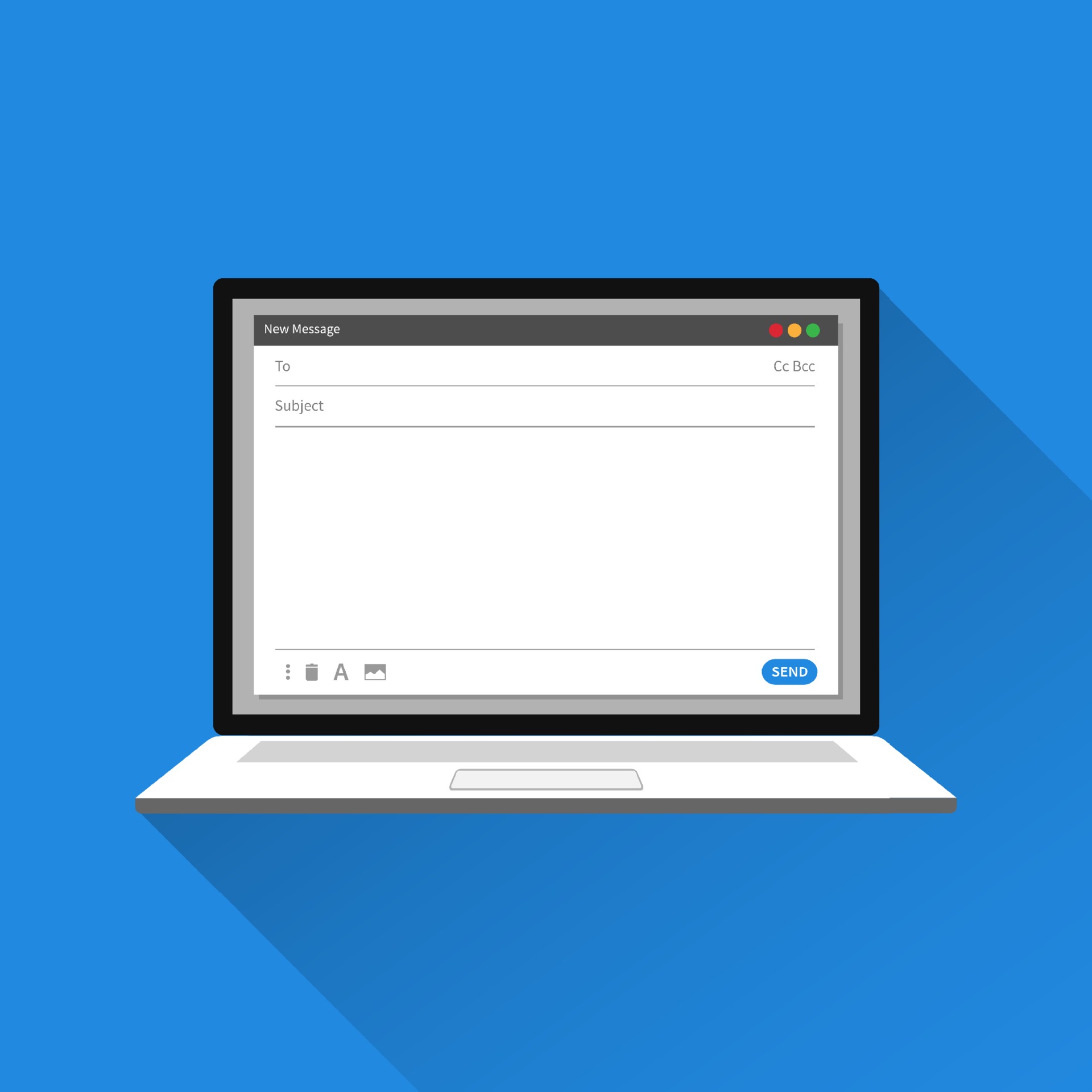 Blank Email Template On Laptop Screen Concept 3091966 Vector Art At 