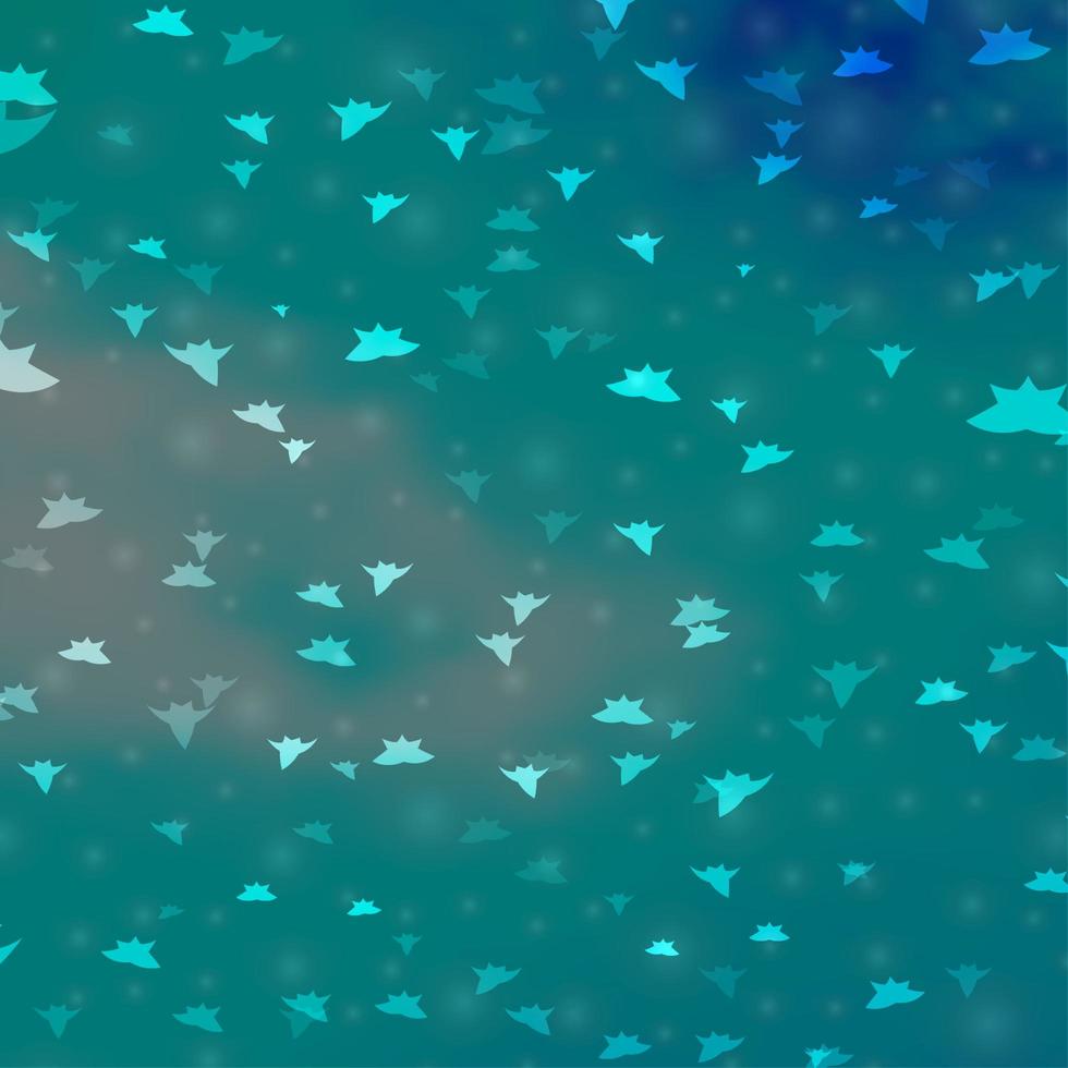 Fondo de vector azul claro, verde con estrellas de colores.