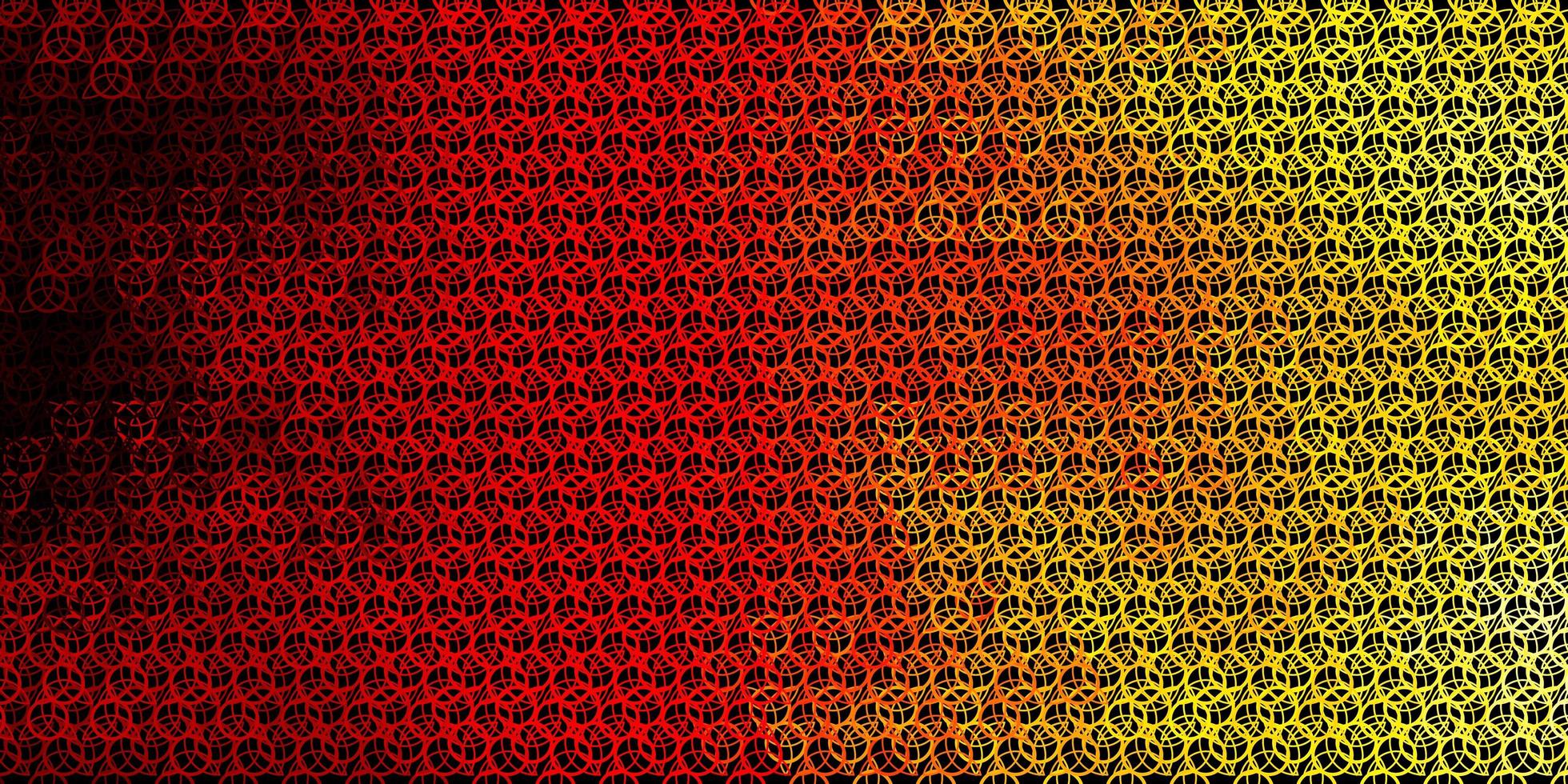 Fondo de vector rojo oscuro, amarillo con símbolos ocultos.