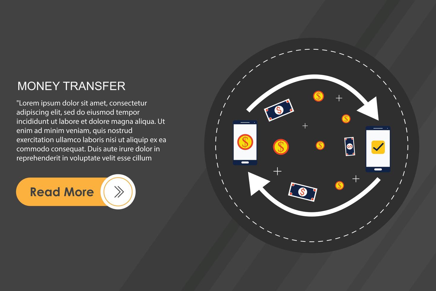 Ilustración de stock de icono de transferencia de dinero vector