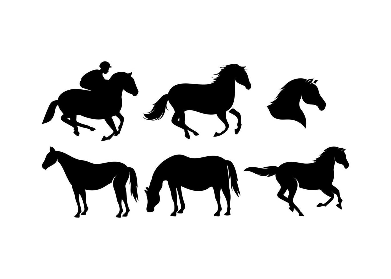 Ilustración de plantilla de diseño de icono de caballos vector
