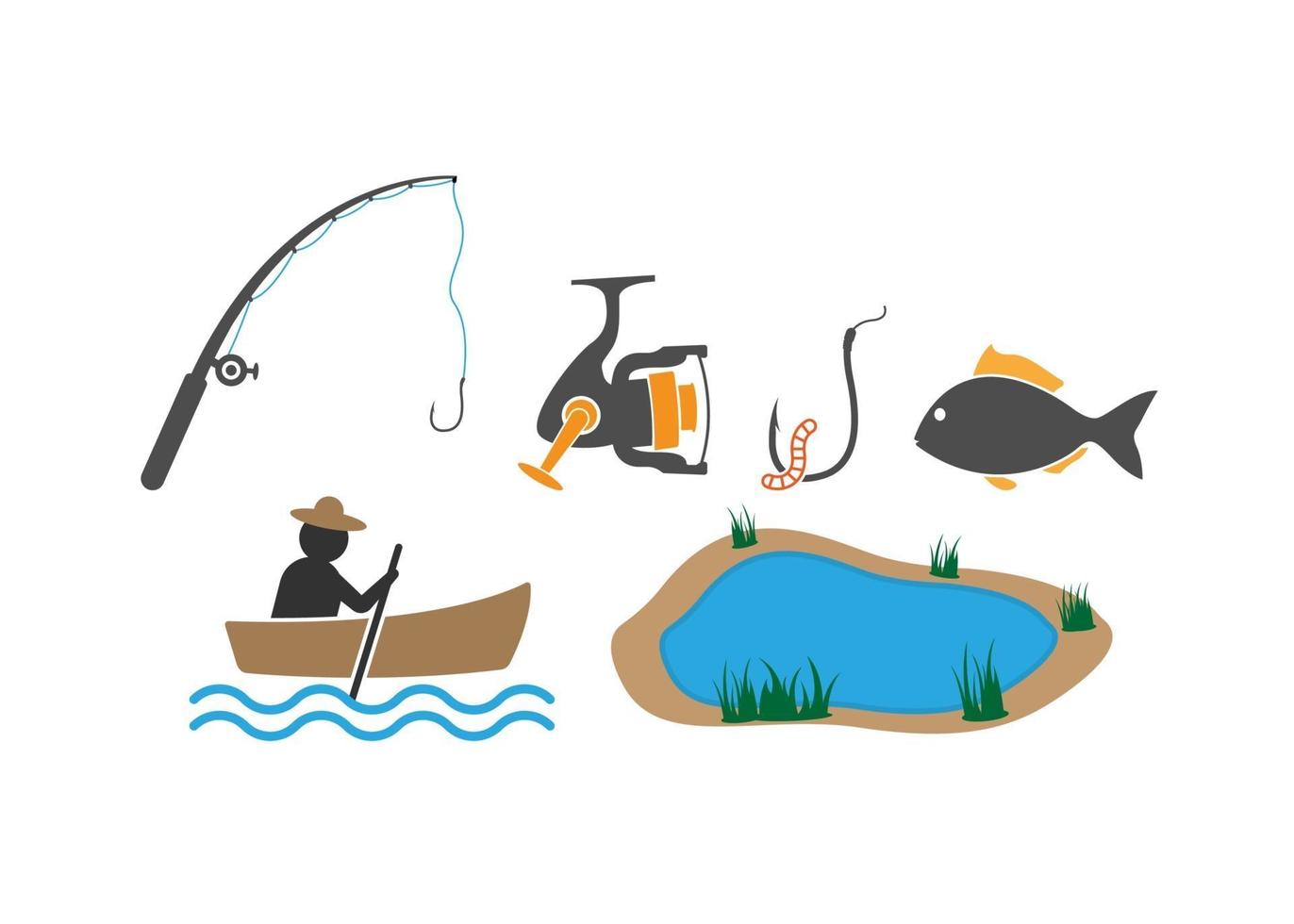 Ilustración de plantilla de diseño de icono de pesca vector