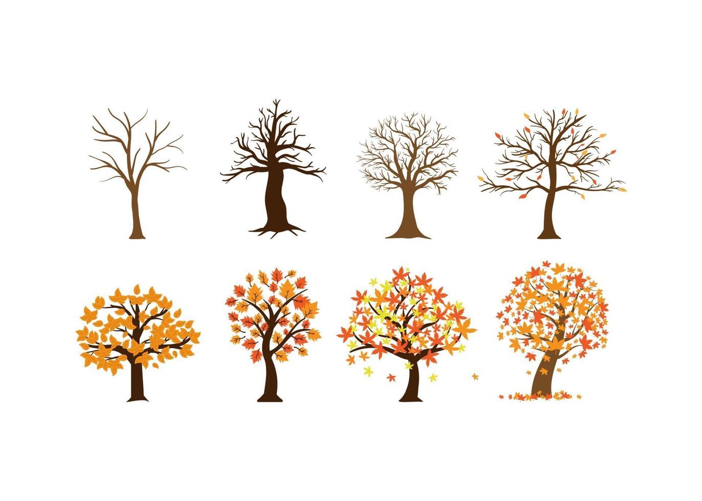 Autumn fall tree icon design template illustration vector