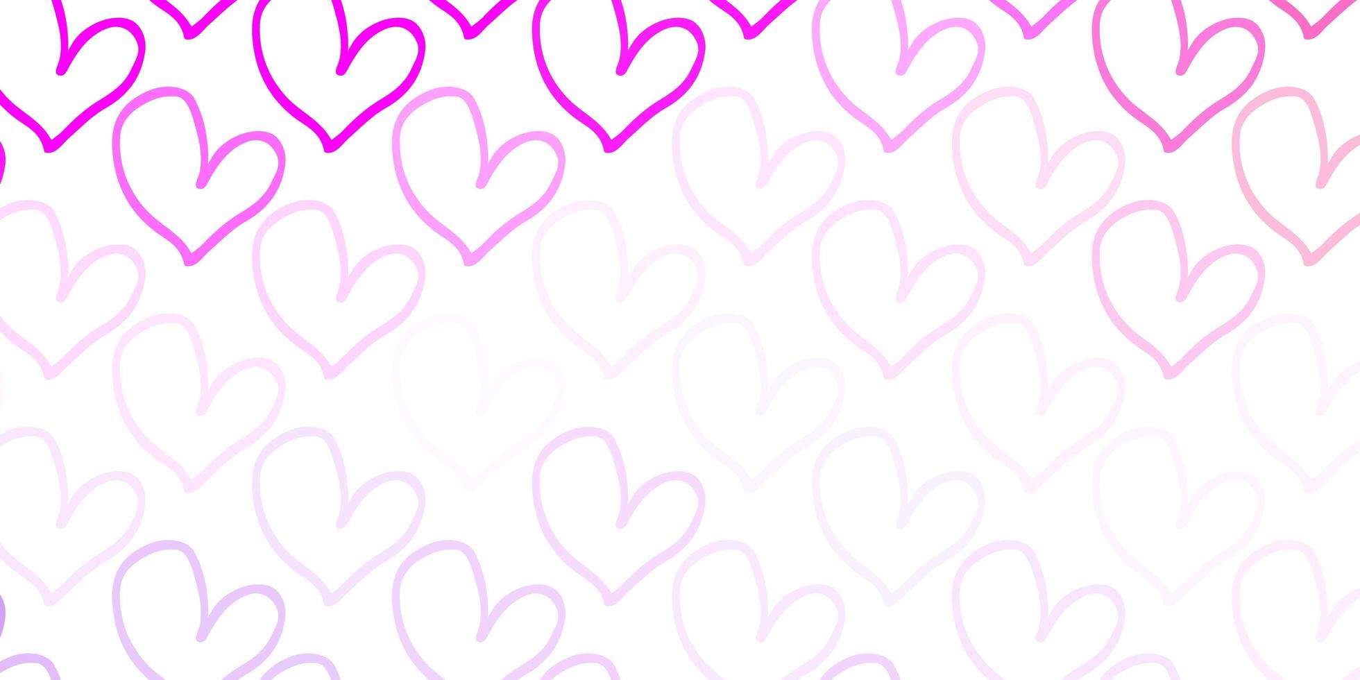 Light Purple, Pink vector background with Shining hearts.