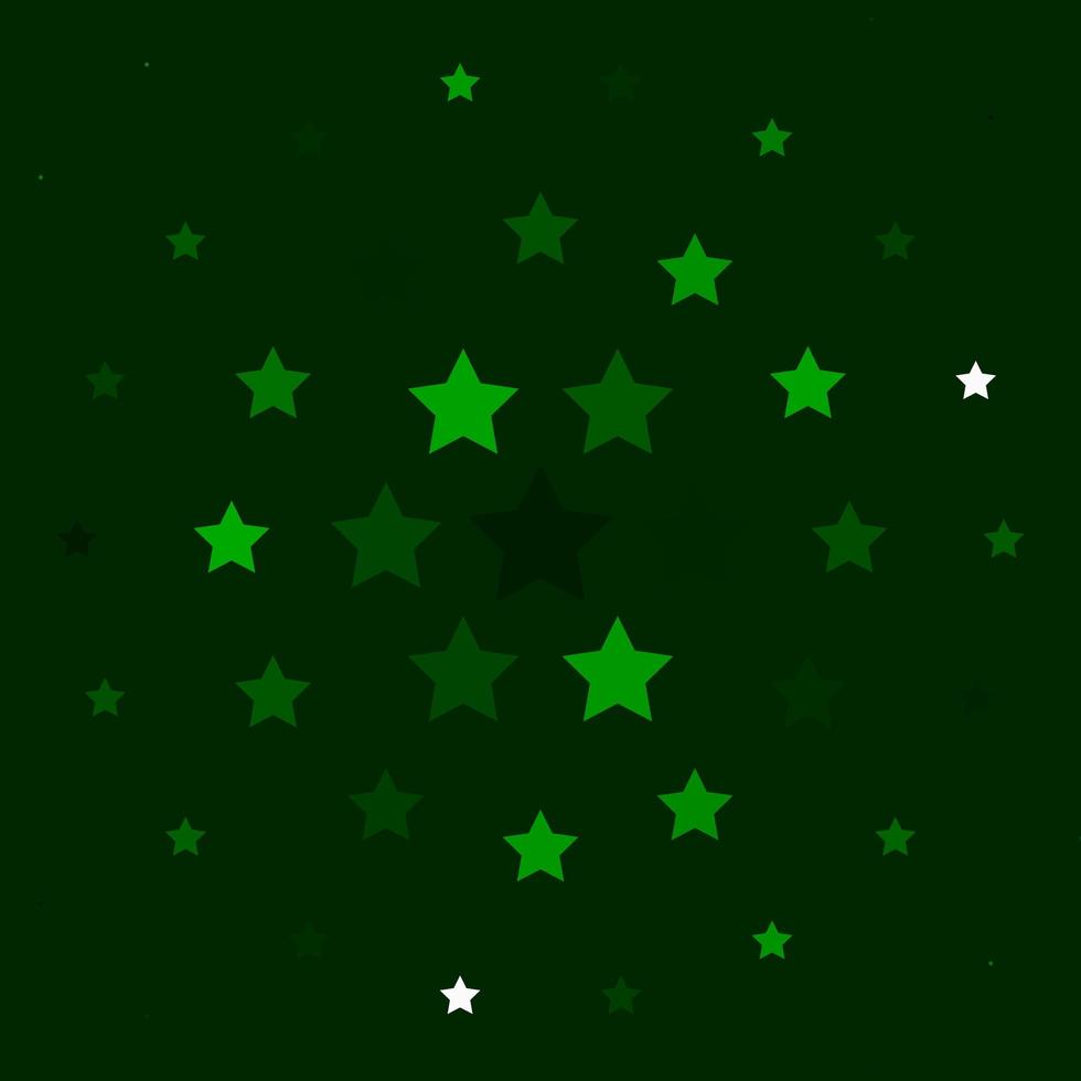 Light Green vector template with neon stars.