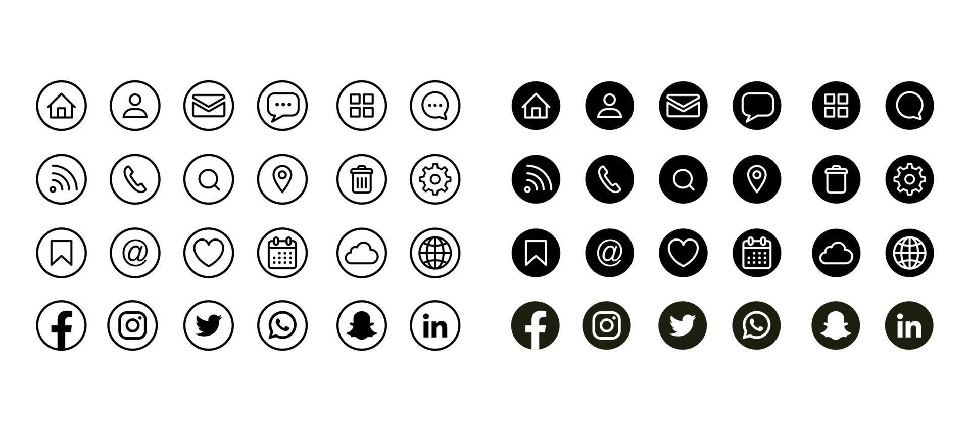 Social Media and Contact Icons set 3092295 Vector Art at Vecteezy