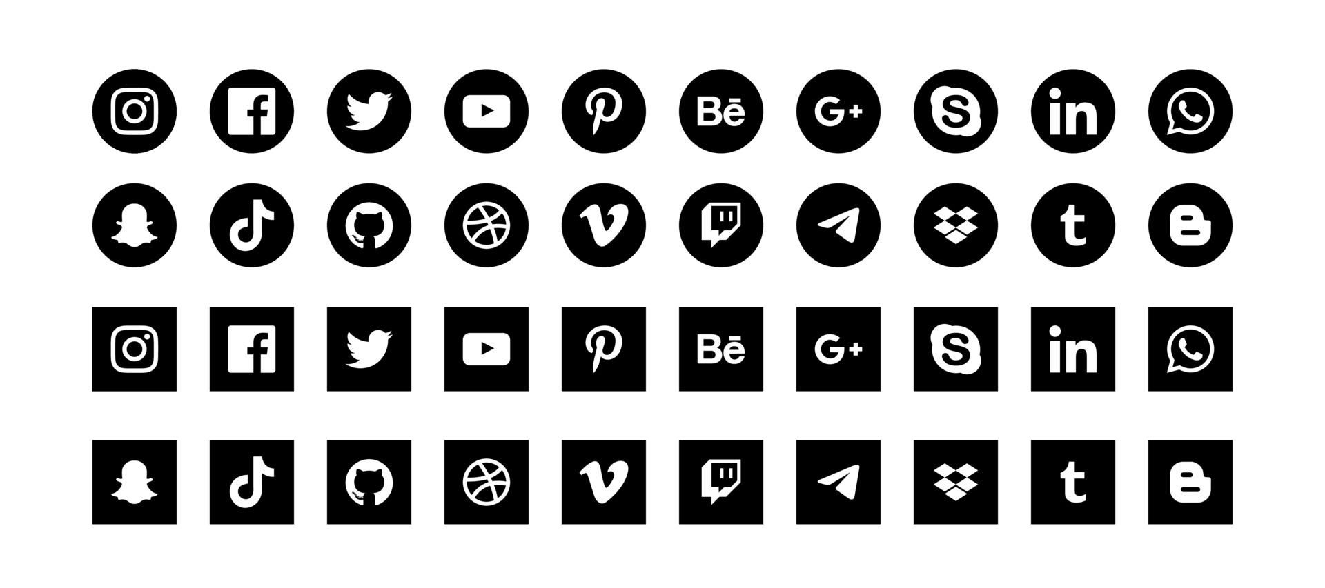 Social Media and Contact Icons set 3092297 Vector Art at Vecteezy