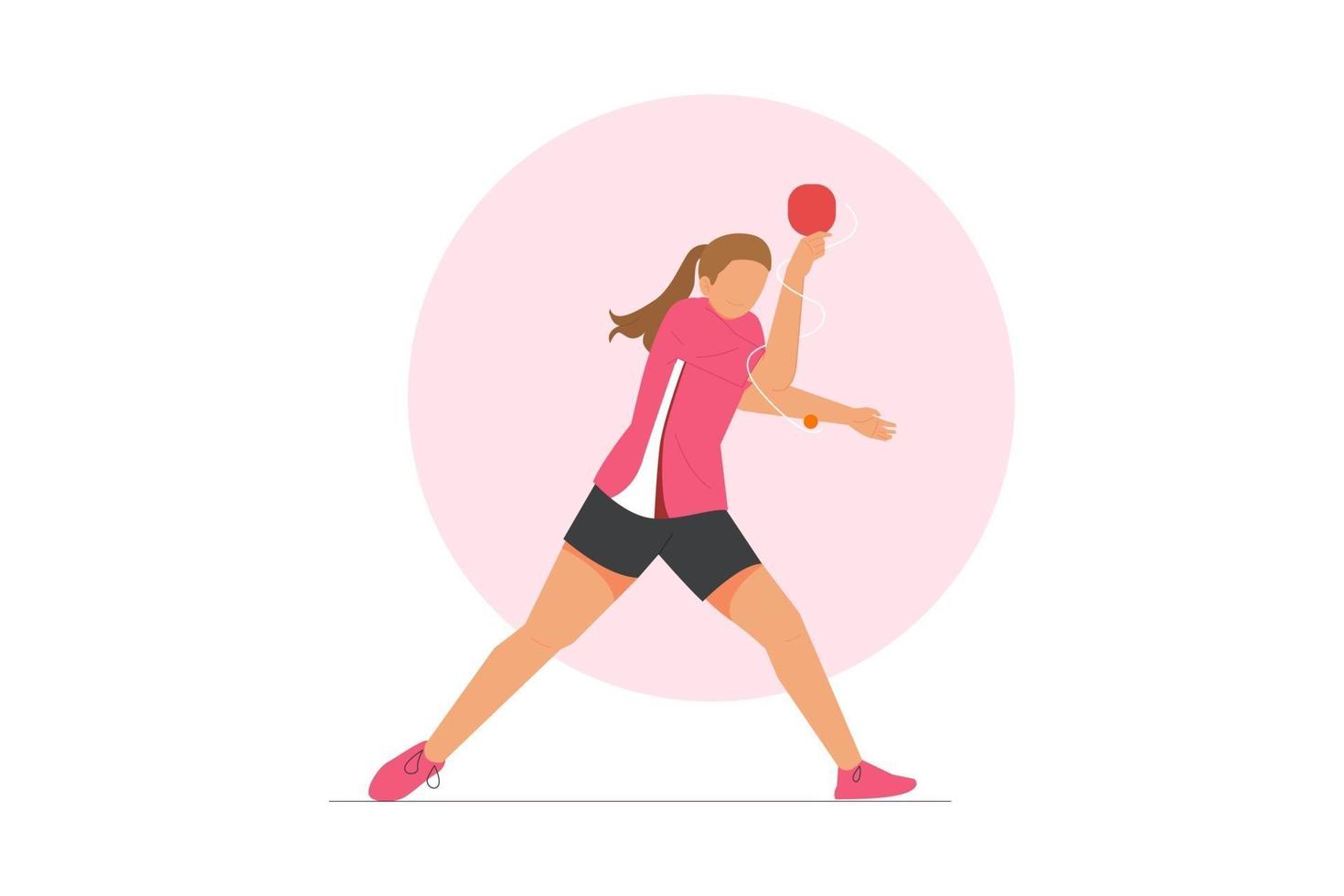 Table tennis athlete vector illustration. Sports