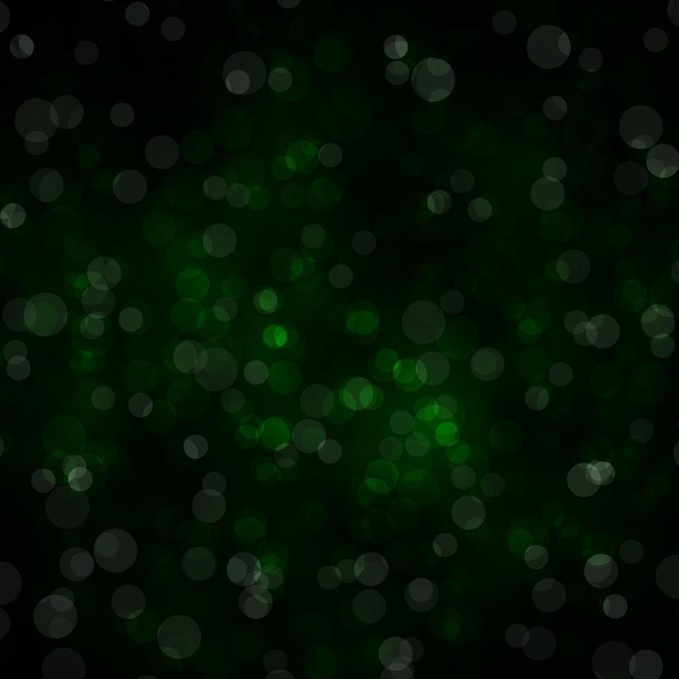Dark Green vector pattern with spheres.