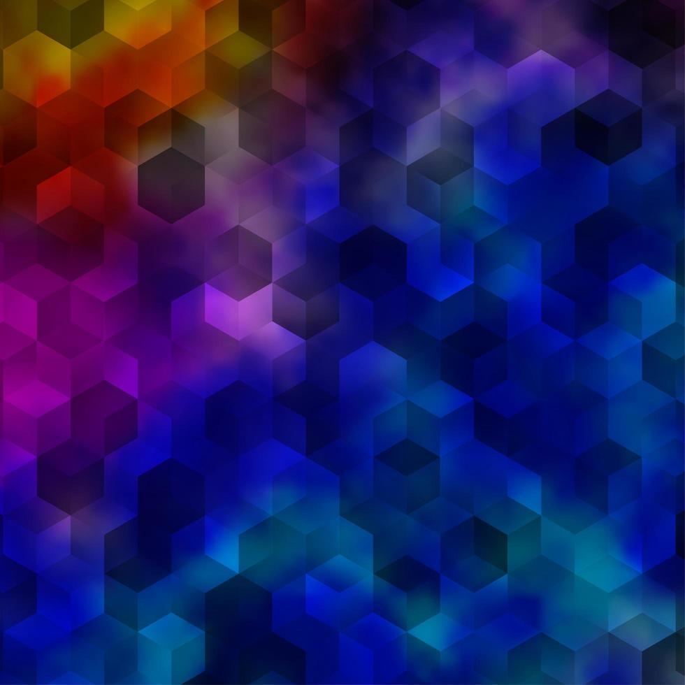 Light Multicolor vector pattern with colorful hexagons.