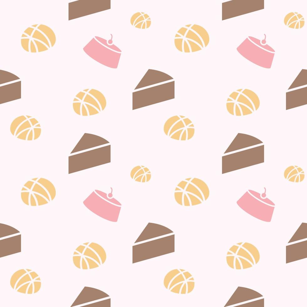 seamless pattern with cakes in pink vector