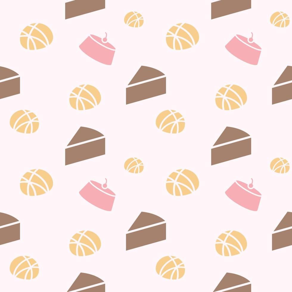 seamless pattern with cakes in pink vector